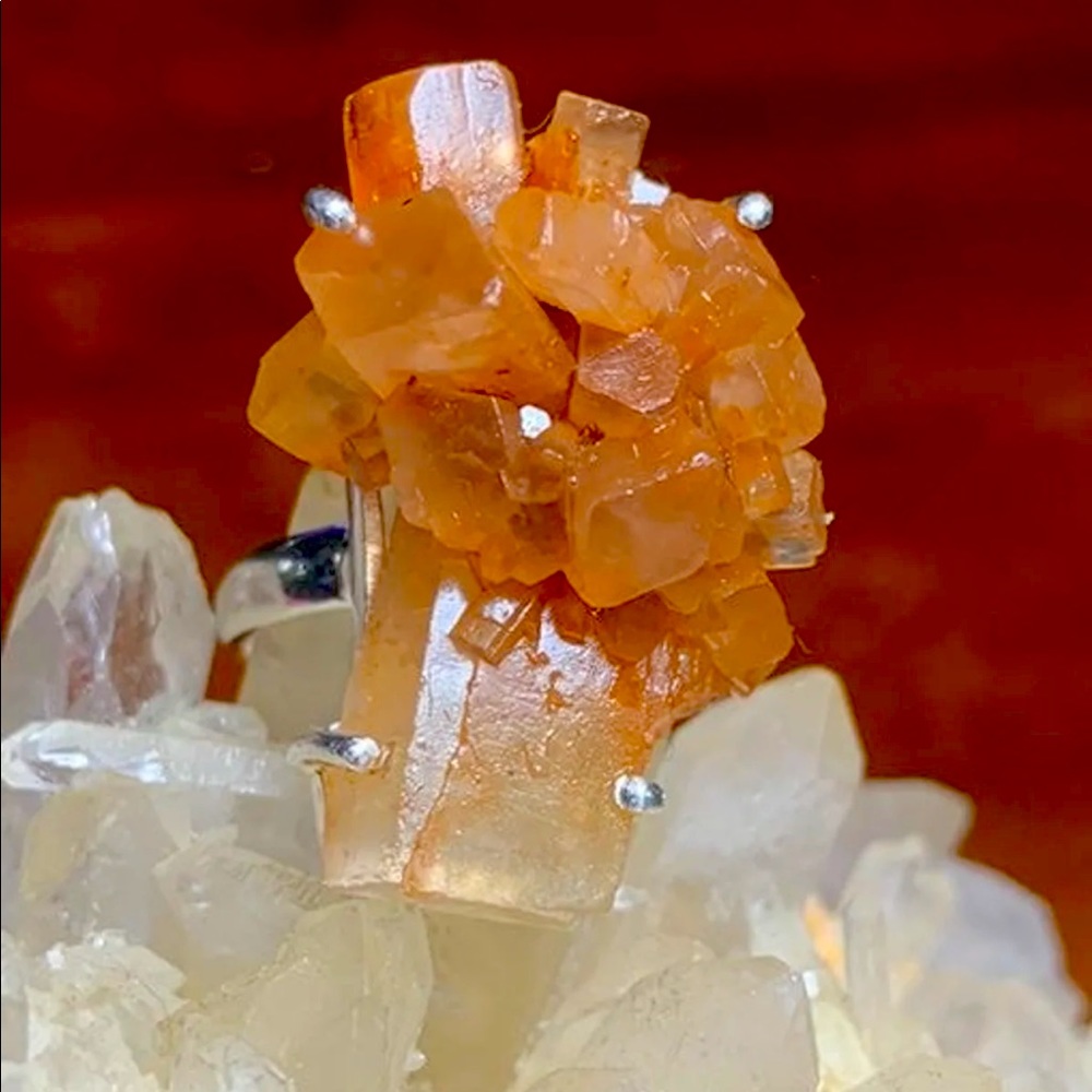 Solid Sterling Aragonite Star Ring - image 1